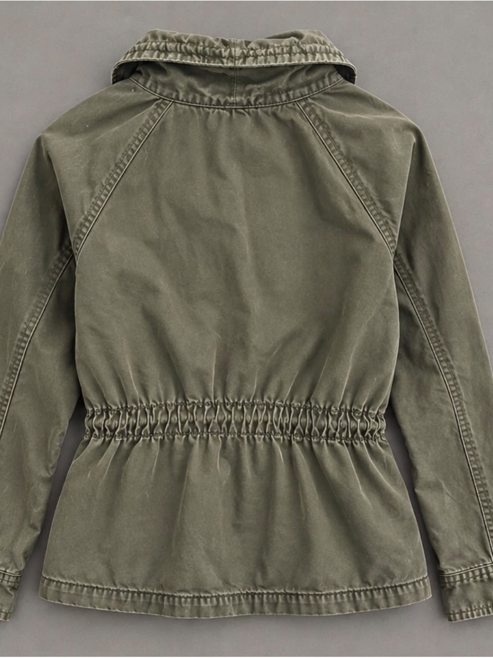 LOFT Olive Drawstring Waist Utility Jacket - Picture 2 of 2